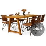 Neiwel Riza Doğal Ahşap Mutfak ve Yemek MASASI-120-220 - Ceviz