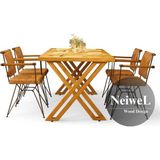 Neiwel Tia Doğal Ahşap Mutfak ve Yemek MASASI-100-220 - Ceviz