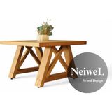 Neiwel Varen Doğal Ahşap Ofis Sehpa-80-80 - Açık Ceviz