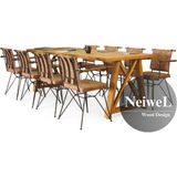 Neiwel Vean Doğal Ahşap Toplantı MASASI-120 cm -300 cm - Açık Ceviz - 120-300