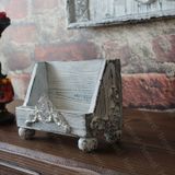 Neiwel Vintage Liva Eskitme Beyaz Ahşap Stand Raf