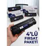 Nekes Toner Hp CE-285A (85A) Siyah Muadil Toner 4' Lü Paket - Çipli / CE285A - 0,35 - 1,10 kg