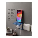 Nekotex3D Telefon Tutucu Tak-Çıkar Priz Üstü Şarj Rafı Mavi 8,4 cm x 8,4 cm