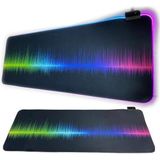 Nekuba Büyük Boy Xxl 80X30CM Mavi Petek Dilim Ritim Desenli Rgb LED Işıklı Gaming Gamer Oyuncu Mouse Pad Ka