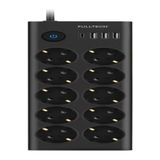 NeKuBa Type-C Port Girişli Akım Korumalı 10'lu Priz,3 USB, Isıya Dayanıklı, Grup Priz, Çoklu Uzatma Kablo