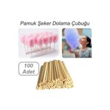 Neler Geldi Neler 100 Adet Pamuk Şeker Dolama Çubuğu Çıtası Ahşap Pamuk Şeker Çubuğu Pamuklu Helva Dolama Çubuğu