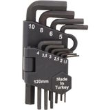 Neler Geldi Neler 120 Mm 10 Parça Siyah Alyan Seti Düz Kısa Alyan Takımı 6 Gen Alyan Allen Anahtarları