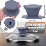 Neler Geldi Neler 2 Adet Silikon Yanmaz Yakmaz Universal Cam Tencere Kapağı Kulpu 1 Adet Tencere Tepesi Kapak Tutacağı Kulp