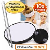 Neler Geldi Neler 2 Li Komeden Siyah Nokta Temizleme ve Büyüteçli Ayna Makyaj Aynası Vantuzlu B� - Çok Renkli
