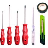Neler Geldi Neler - 4'lü Tornavida Seti + Kontrol Kalemi + Maket Bıçağı + Elektrik Bandı 7 Parça