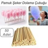 Neler Geldi Neler 50 Adet Pamuk Şeker Dolama Çubuğu Çıtası Ahşap Pamuk Şeker Çubuğu Pamuklu Helva Dolama Çubuğu