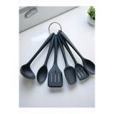 Neler Geldi Neler 6 Parça Silikon Servis Seti Bulaşık Makinesinde Yıkanabilir Silikon Mutfak Seti 21cm Spatula Kepçe