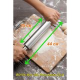 Neler Geldi Neler Büyük Boy Paslanmaz Çelik Merdane Ergonomik Döner Saplı Hamur Açma Rulosu Mutfak Şef Yardımcısı - Gümüş