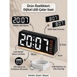 Neler Geldi Neler Dijital LED Alarm Saati Tarih Göstergeli Çift Alarmlı Led Gece Lambası Masa Saati Saatli Gece Lambası - Renkli