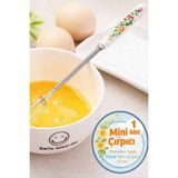 Neler Geldi Neler Mini Kahve Çırpıcı Porselen Saplı Süt Yumurta Çırpıcı 19 cm Desenli Çırpıcı Tel - 001-Renkli