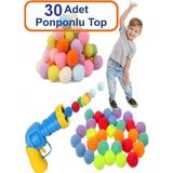 Neler Geldi Neler Oyuncak Peluş Ponpon Top Atan Fırlatan Ponpon Tabancası 30 Adet Ponponlu Oyun Oyun Topu 20 Adet Pluş