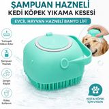 Neler Geldi Neler Şampuan Hazneli Kedi ve Köpek Evcil Hayvan Yıkama Fırçası Silikon Evcil Hayvan Banyo Lifi - Renkli