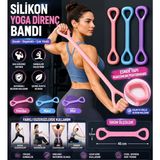 Neler Geldi Neler Silikon Yoga Direnç Bandı 45X3,5 cm | Egzersiz Esnetme Lastiği | Sırt Bel Kol Omuz Göğüs Bacak Pilates Fitness Direnç Bandı - Renkli