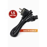 nelerbulurum 1.5 METRE Extra kalın 3X0.75MM Notebook Laptop Şarj Adaptörü 3lü Yonca Epson-acer-samsung Güç Kablosu