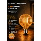 nelerbulurum 1 ADET E27 500 Lümen 4.5W AMBER RUSTİK AMPUL AVİZE APLİK MASA LAMBASI GECE LAMBASI AMPULU