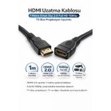 nelerbulurum 1 Metre HDMI Uzatma Kablosu Erkek Dişi 2.0 Full HD 1080p TV Box Projeksiyon Uyumlu