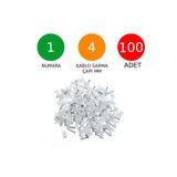 nelerbulurum 1 NUMARA ÇELİK ÇİVİLİ 4 MM KROŞE Uydu Anten Data Cctv Tv Kablosu vb. kroşesi (100'LÜ POŞET)