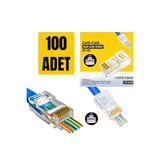 nelerbulurum 100 Adet Yeni Nesil (DELİKLİ, AÇIK UÇLU) Cat6 Ez Rj45 Konnektör Utp Jack