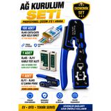 nelerbulurum 100’lü Açık Uçlu RJ45 Konnektörlü Cat5 Cat6 Ağ Kablo Kurulum Seti Kablo Test Cihazı ve YENİ NESİL AÇIK UÇLU EZ RJ45 İKİLİ ÇAKMA Sıkma Pensesi RJ45 RJ11 CAT7