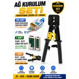 nelerbulurum 100’lü Açık Uçlu RJ45 Konnektörlü Cat5 Cat6 Ağ Kablo Kurulum Seti Kablo Test Cihazı ve YENİ NESİL AÇIK UÇLU EZ RJ45 İKİLİ ÇAKMA Sıkma Pensesi RJ45 RJ11