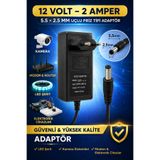 nelerbulurum 12 VOLT 2 AMPER Adaptör 5.5*2.5 MM LEDLİ – LED Şerit, Güvenlik Kamerası, Modem ve Router İçin Güç Kablosu