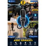 nelerbulurum 2 Adet 360° Döner Çift Kancalı Cırt Cırtlı Askı Aparatı Bebek Arabası Araç Motosiklet Bisiklet Çanta Banyo Askısı Çanta Askısı Takım Elbise Askısı