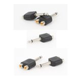 nelerbulurum 2 ADET 6.3mm Mono Anfi Amfi Mikrofon Ses Jakı Jack - 2 Rca Dişi Audıo Lale Tos Dönüştürücü