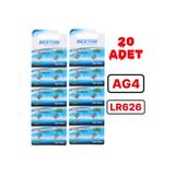 nelerbulurum 20 ADET Lr626/lr66 Ag4/sr626 Sw/377a Düğme Terazi Saat Baskül Oyuncak Pili Kol Saati Pili