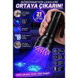 nelerbulurum 21 LED 395nm UV Mor Işık Ultraviyole Metal El Feneri – Akrep, Evcil Hayvan İdrar Lekesi, Para ve Kimlik Kontrol Feneri