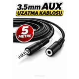 nelerbulurum 5 Metre 3.5mm Erkek-Dişi Ses Kulaklık Uzatma Kablosu Telefon Tablet Ses Aux Uzatma kablosu