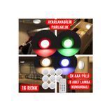 nelerbulurum 8'Lİ Pilli ve Kumandalı 16 farklı RGB renk KORİDOR MUTFAK RAF YATAK BAŞI DOLAP MASA LAMBASI