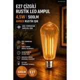 nelerbulurum E27 DUY GİRİŞLİ KIRILMAZ GÖVDE 4,5 WATT ÇİZGİLİ RUSTİK AMPUL