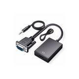 nelerbulurum SES GİRİŞLİ VGA TO HDMI DÖNÜŞTÜRÜCÜ (45 CM AUX KABLO 15 CM VGA KABLO)