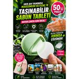 nelerbulurum Taşınabilir Kağıt Sabun Tableti 50'li Paket | Çanta Boy Hijyenik El Yıkama Sabunu | Seyahat, Kamp, Okul ve Ofis İçin