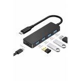 nelerbulurum Type-C Girişli Hub 4 Port USB 3.0 Çoklayıcı Dönüştürücü 10Gbps Ultra Hızlı Veri Transferi MacBook Pro Air Uyumlu