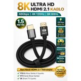 nelerbulurum Yüksek Kalite Yeni Nesil 1.5 Metre 8K V2.1 ULTRA HD 48GBPS Televizyon/Monitör/Pc Hdmi Kablosu