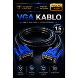 nelerbulurum Yüksek Kaliteli 1.5 Metre VGA Kablo 1.5 Metre Erkek Erkek Monitör Projeksiyon Görüntü Kablosu