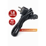 nelerbulurum YÜKSEK KALİTELİ 1.8 Metre L tip Monitör Samsung Lg Tv Power Kablosu Güç Elektrik Kablosu 3X1 MM