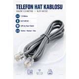 nelerbulurum Yüksek kaliteli RJ11 Telefon Modem Hat Kablosu 1.5 Metre 6P/2C – ADSL VDSL Faks POS Santral Bağlantı Kablosu