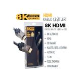 nelerbulurum YÜKSEK KALİTELİ ULTRA HD 8K 60HZ 2.1V ULTRA HD ÖRGÜLÜ 1.5 METRE HDMI KABLO