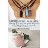 Nelleovana Doğal Taş 5 Adet Kolye ( Pembe Kuvars Gua Sha Hediyeli )