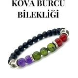 Nelleovana Doğaltaş - Kova Burcu Bileklik - Ametist - Yeşim Taşı - Akik - Kristal Kuvars - Doğaltaş Bileklik