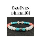 Nelleovana Doğaltaş -Özgüven Bilekliği - Ay Taşı - Çilek Kuvars - Turkuaz - Unisex