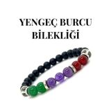 Nelleovana Doğaltaş - Yengeç Burcu Bileklik - Aventurin - Kristal Kuvars - Yeşim Taşı - Akik - Bileklik