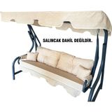 Nelson 3 Kişilik Luxury Vip Salıncak Minderi Düğmeli-Süngerli Bahçe Minderi Cappuccino